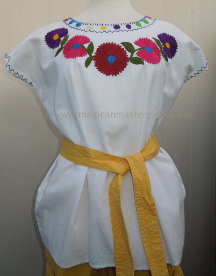 Hand embroidered Mexican blouse Girasol
